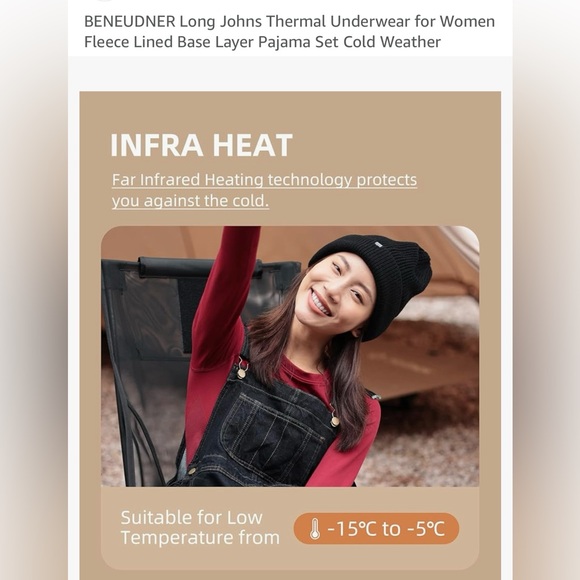 Beneunder Red Activewear Set. Amazing layering for cold weather NWOT unisex - Picture 3 of 16